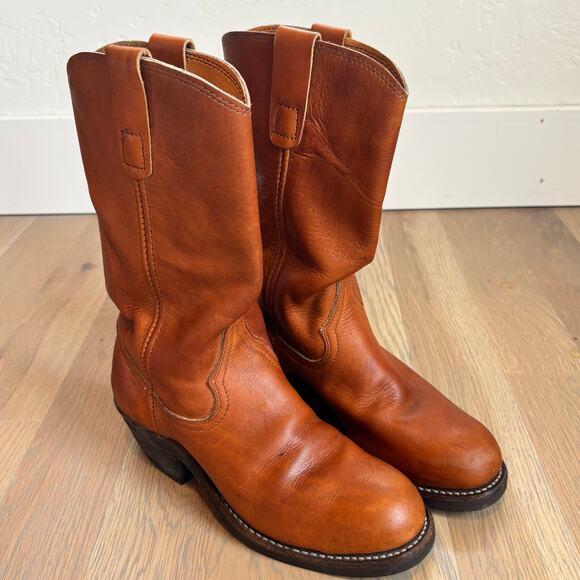 Santa Rosa Brand Shoes - VTG 70s Santa Rosa Brand Leather Cowboy Boots USA Unisex Mens 6D Womens Size 7.5